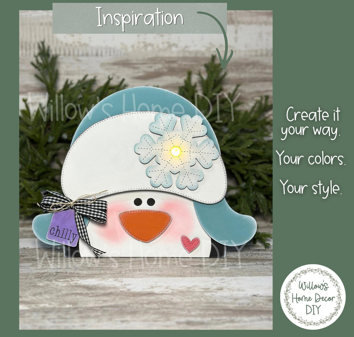 Penguin Shelf Sitter Blank to Paint with Tea Light, Unfinished Wood Winter Decor, DIY Holiday Penguin Craft