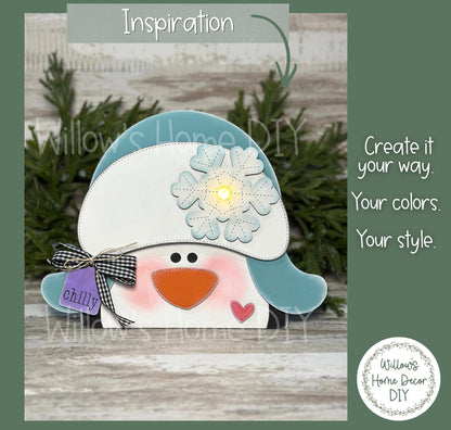 Penguin Shelf Sitter Blank to Paint with Tea Light, Unfinished Wood Winter Decor, DIY Holiday Penguin Craft