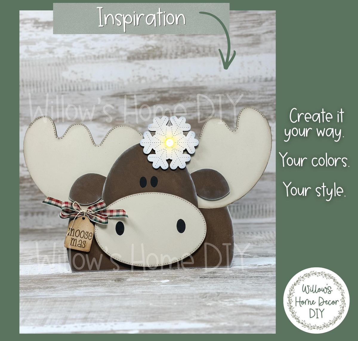 Moose Shelf Sitter Blank to Paint with Tea Light, Unfinished Wood Winter Cabin Decor, DIY Woodland Moose Craft