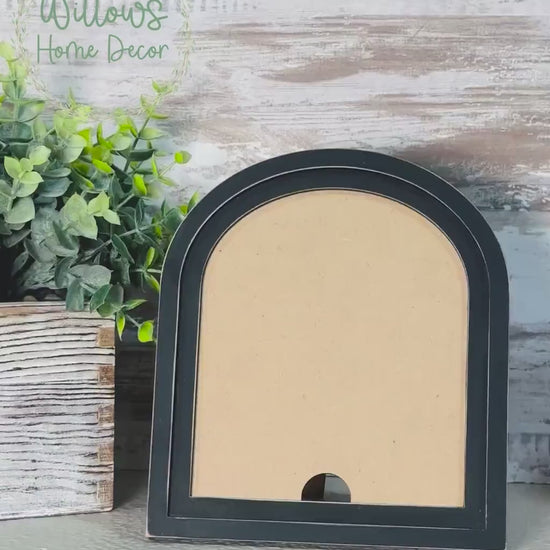 DIY Interchangeable Small Boho Arch Frame - Adult Kids Craft Kit - Wood Blank - Accent - Mantle Decor - Seasonal Sign - Shelf Sitter