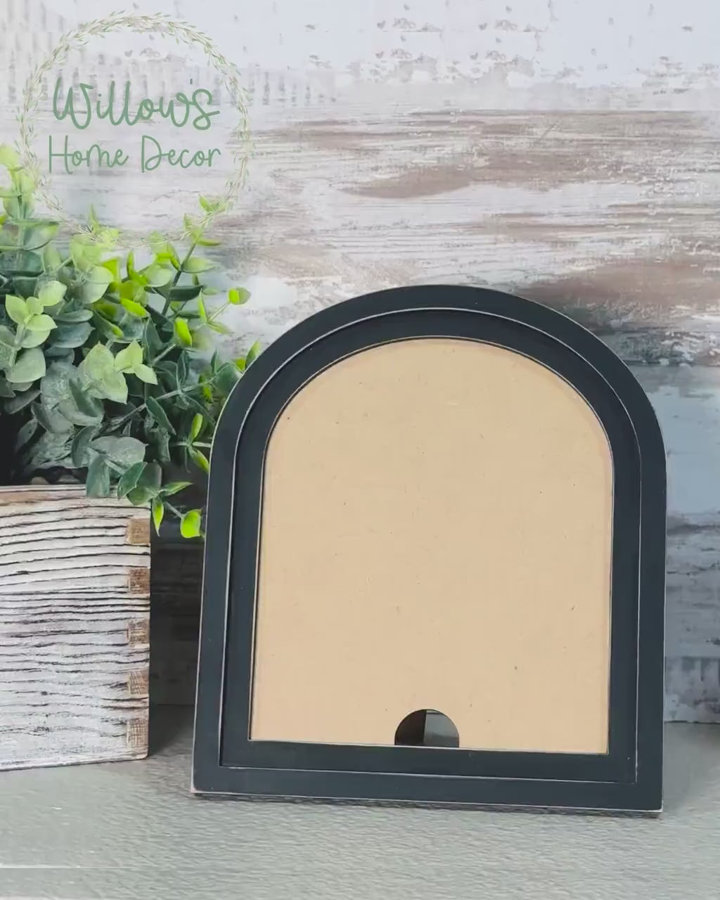 DIY Interchangeable Small Boho Scallop Arch Frame - Adult Kids Craft Kit - Wood Blank - Accent - Mantle Decor - Seasonal Sign - Shelf Sitter