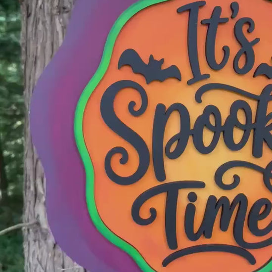 Spooky Season Door Hanger DIY Kit, Unfinished Wood Porch Sign Blank, Paint Your Own Halloween Craft, Farmhouse Front Door Decor