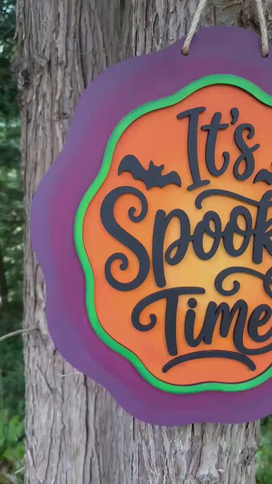 Spooky Season Door Hanger DIY Kit, Unfinished Wood Porch Sign Blank, Paint Your Own Halloween Craft, Farmhouse Front Door Decor