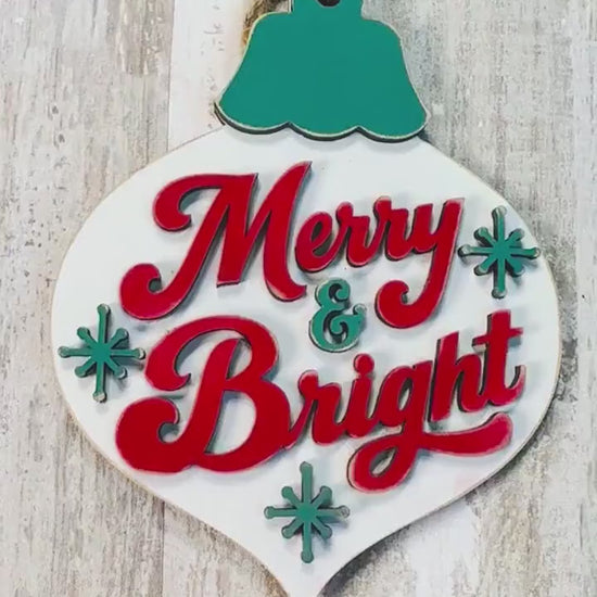Retro Christmas Ornament Blanks, Unfinished Wood Paint Your Own, Santa and Reindeer
