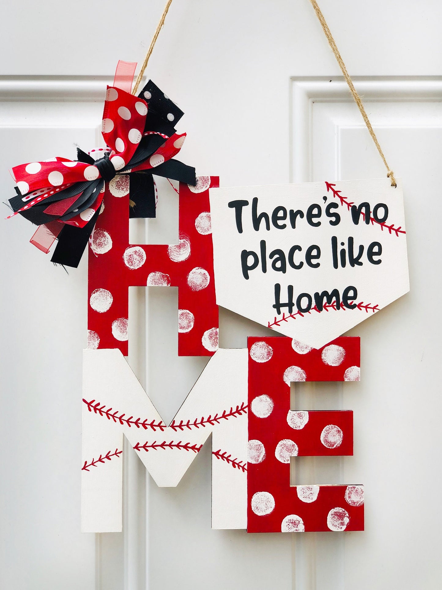 HOME Baseball Door Hanger - Baseball Decor - Housewarming Gift - Front door - Entryway Sign