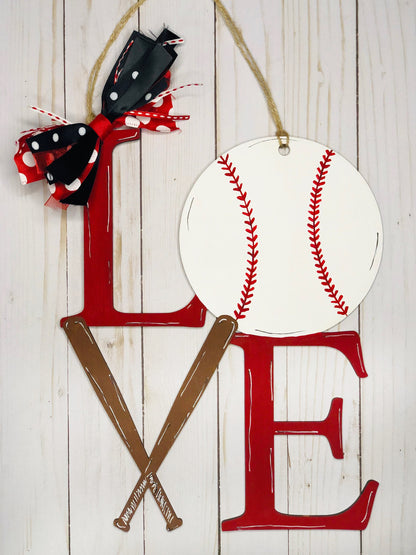 Baseball Door Hanger -  Front Door Decor - Welcome Sign - Housewarming Gift