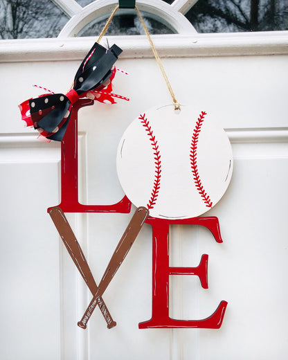 Baseball Door Hanger -  Front Door Decor - Welcome Sign - Housewarming Gift