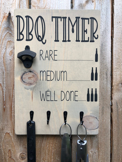 BBQ Sign - BBQ Timer - Outdoor Decor - Patio Decor - Gifts for Him
