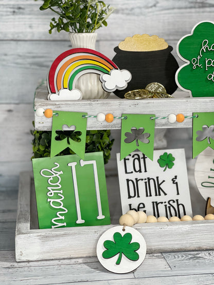 St. Patrick's Day Tiered Tray Decor, Tier Tray Decoration, Decorative Tray