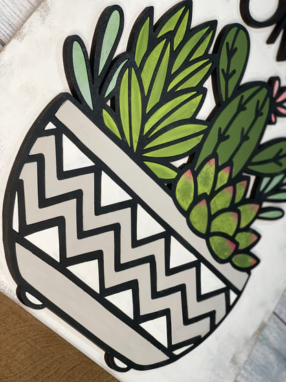 Welcome Home - Succulent Sign - Plant Decor - Entryway Decor - Plant Lovers