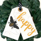 Bee Happy Door Tag - Bumble Bee Decor - Door Decor - Front Door Sign- Spring Sign