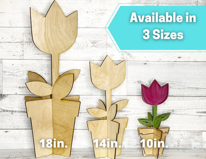DIY 3D Standing Flower Pot - Spring DIY Kit - Unfinished Wood Blanks - Kids Craft
