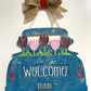 Vintage Flower Truck Door Hanger- Front Door Decor - Entryway Welcome Sign - Spring Farmhouse Home Decor