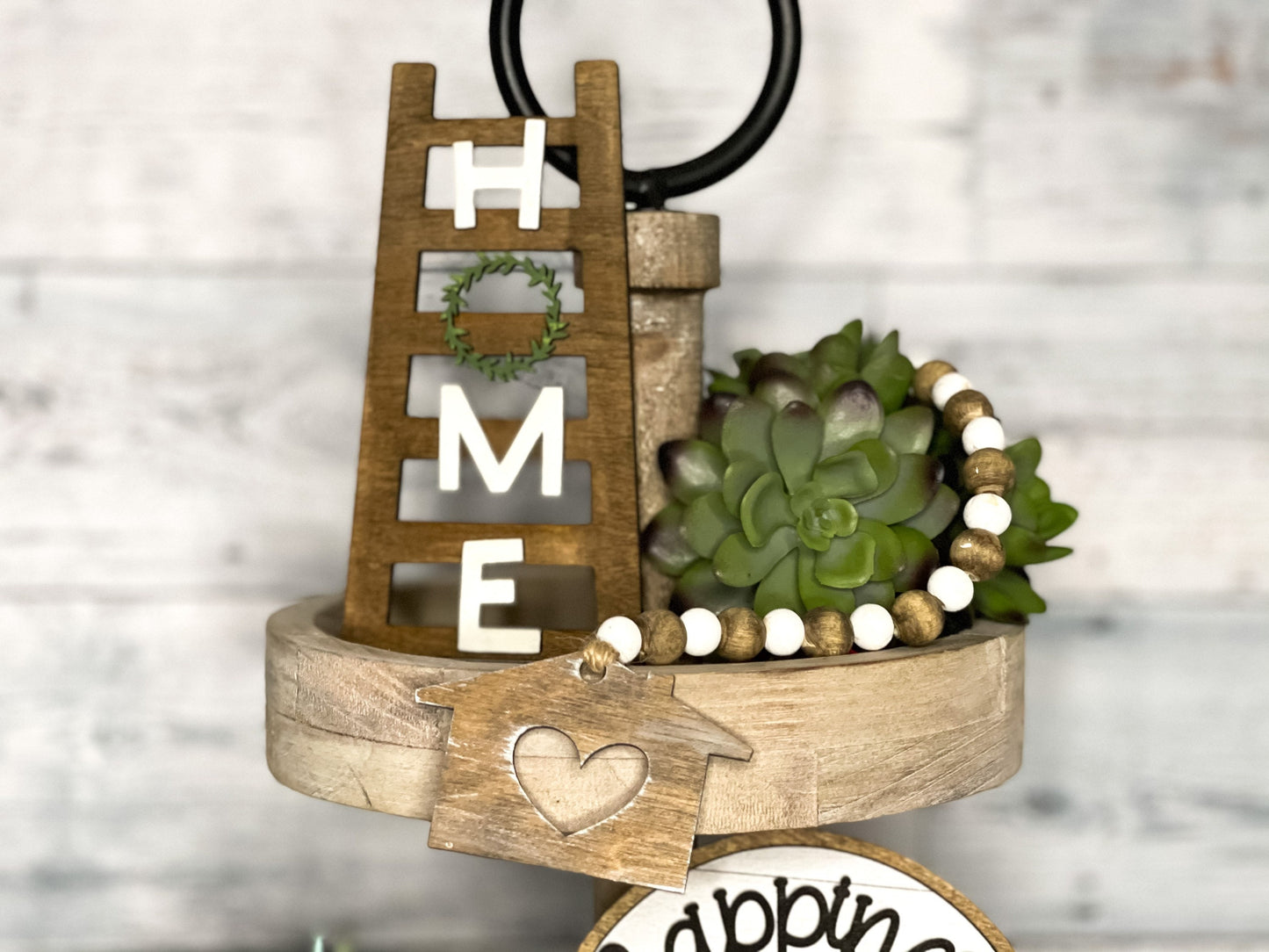 Home Tiered Tray Signs - Farmhouse Decorative Tray - Everyday Decor