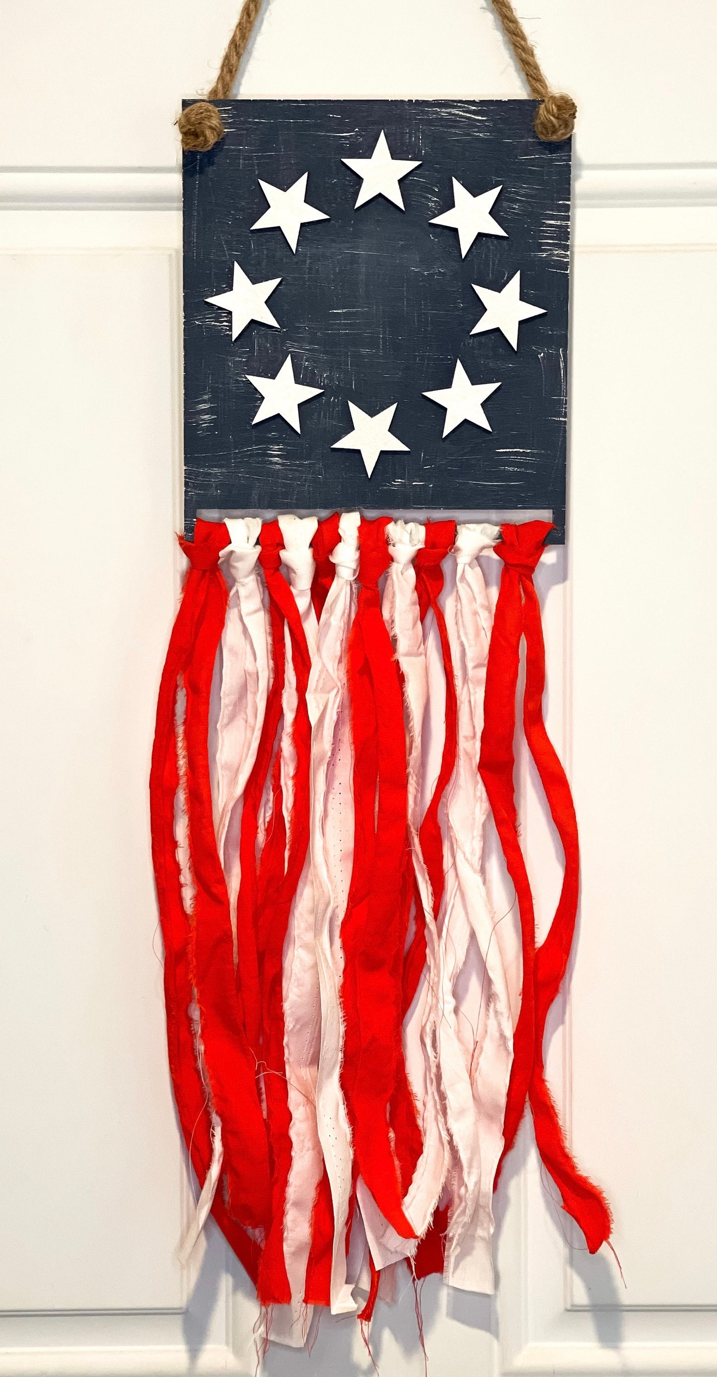 Patriotic Wall Hanging - 4th of July Decor - Red White and Blue - Independence Day Decorations - Wood Decor