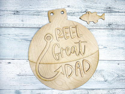 DIY REEL Great Dad Sign- Unfinished Wood Blanks - DIY Craft Kit - Father’s Day Decor - Gift For Dad