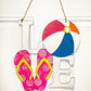 DIY Beach Door Hanger - Flip Flop Beach Ball Sign - Unfinished Wood Blanks - DIY Craft Kit - Summer Decor