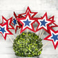 Patriotic Star Picks - 4th of July Decor - Red White and Blue Centerpiece - Independence Day Decorations - Floral Pick