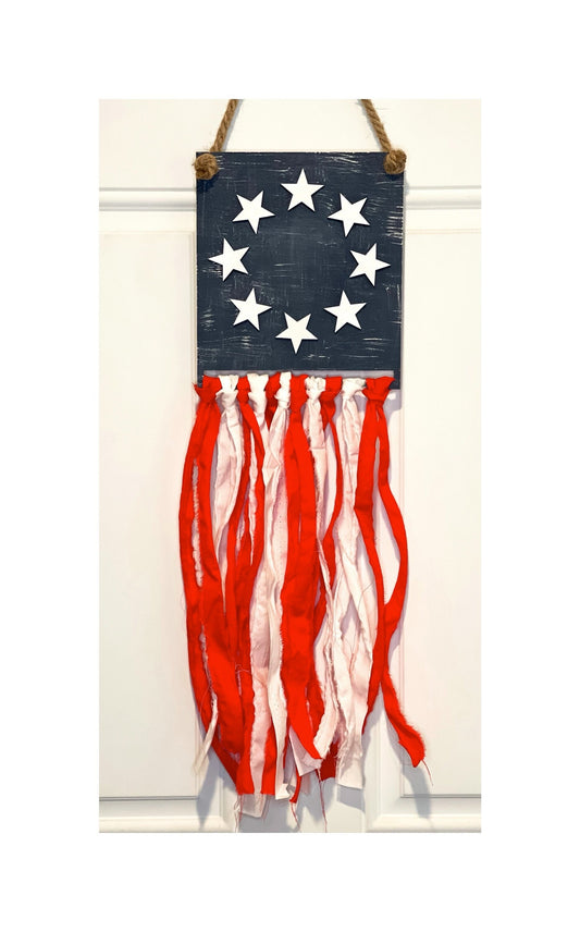 Patriotic Wall Hanging - 4th of July Decor - Red White and Blue - Independence Day Decorations - Wood Decor