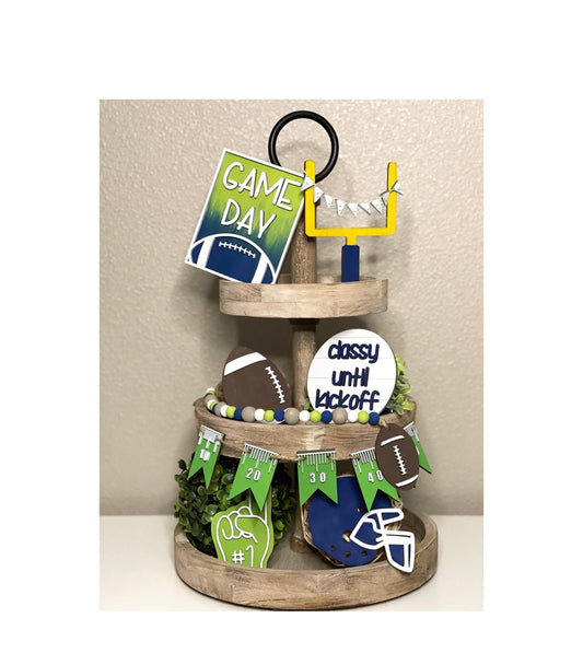 Football Tiered Tray Set - Tiered Tray Decor