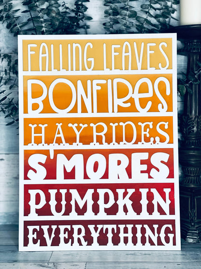 Fall Subway Art Sign - Autumn Home Decor - Fall Home Decor