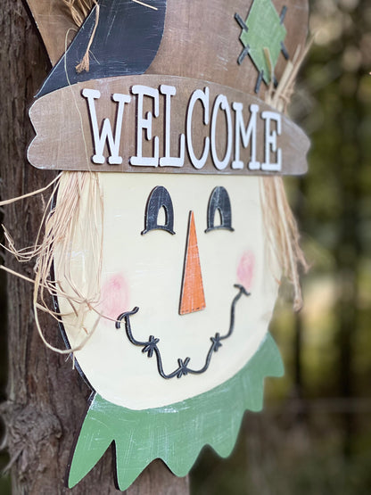 Scarecrow Door Hanger - Fall Porch Decor - Fall Scarecrow Decor - Happy Fall Ya'll
