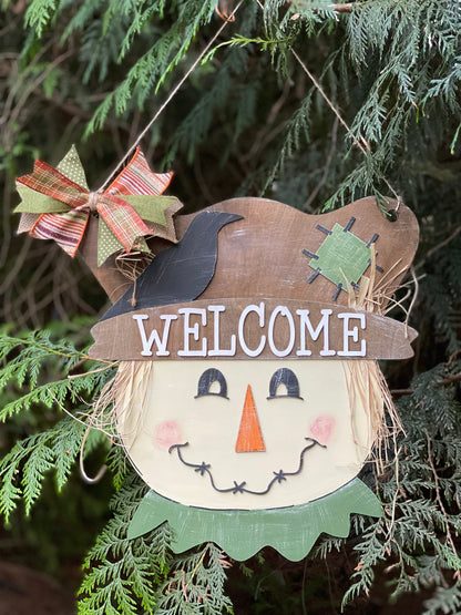 Scarecrow Door Hanger - Fall Porch Decor - Fall Scarecrow Decor - Happy Fall Ya'll