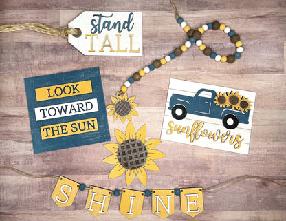 Sunflower Tiered Tray Set - DIY Kit - Three Tier Tray - Craft Kit