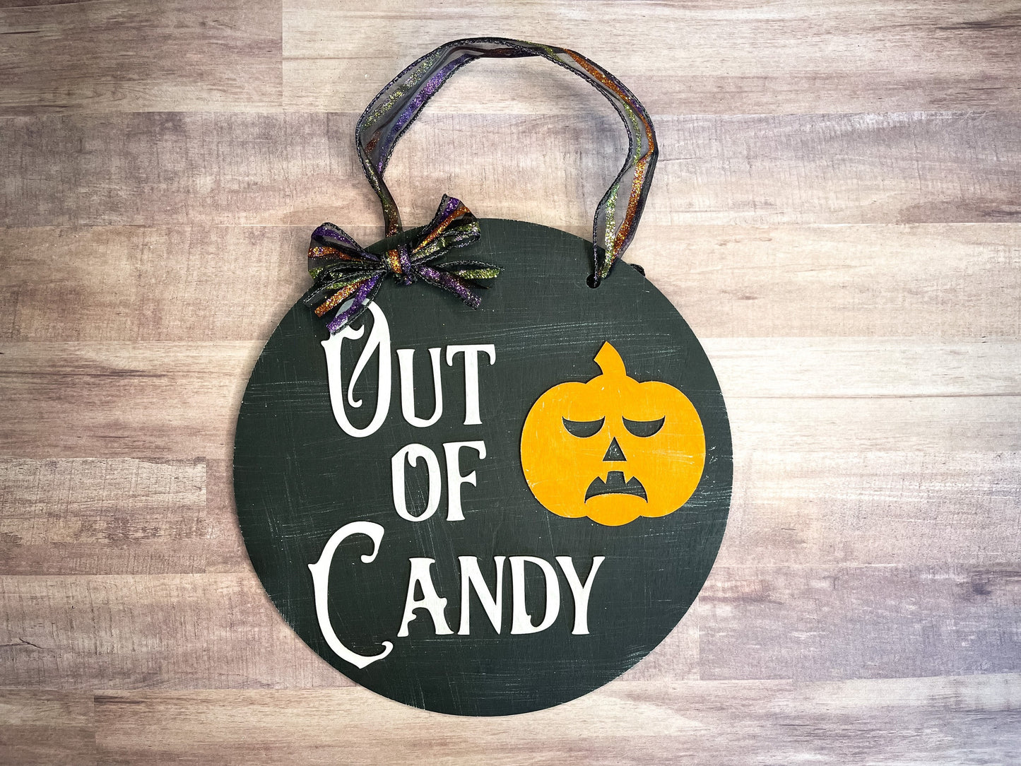 Reversible Halloween Sign - Trick or Treat Sign - Halloween Door Hanger