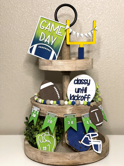 Football Tiered Tray Set - Tiered Tray Decor