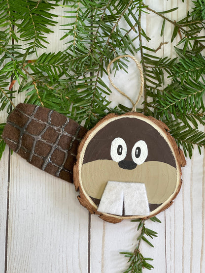 Wood Slice Ornament - Animal Christmas Ornament - Woodland Animals - Christmas Tree Decorations