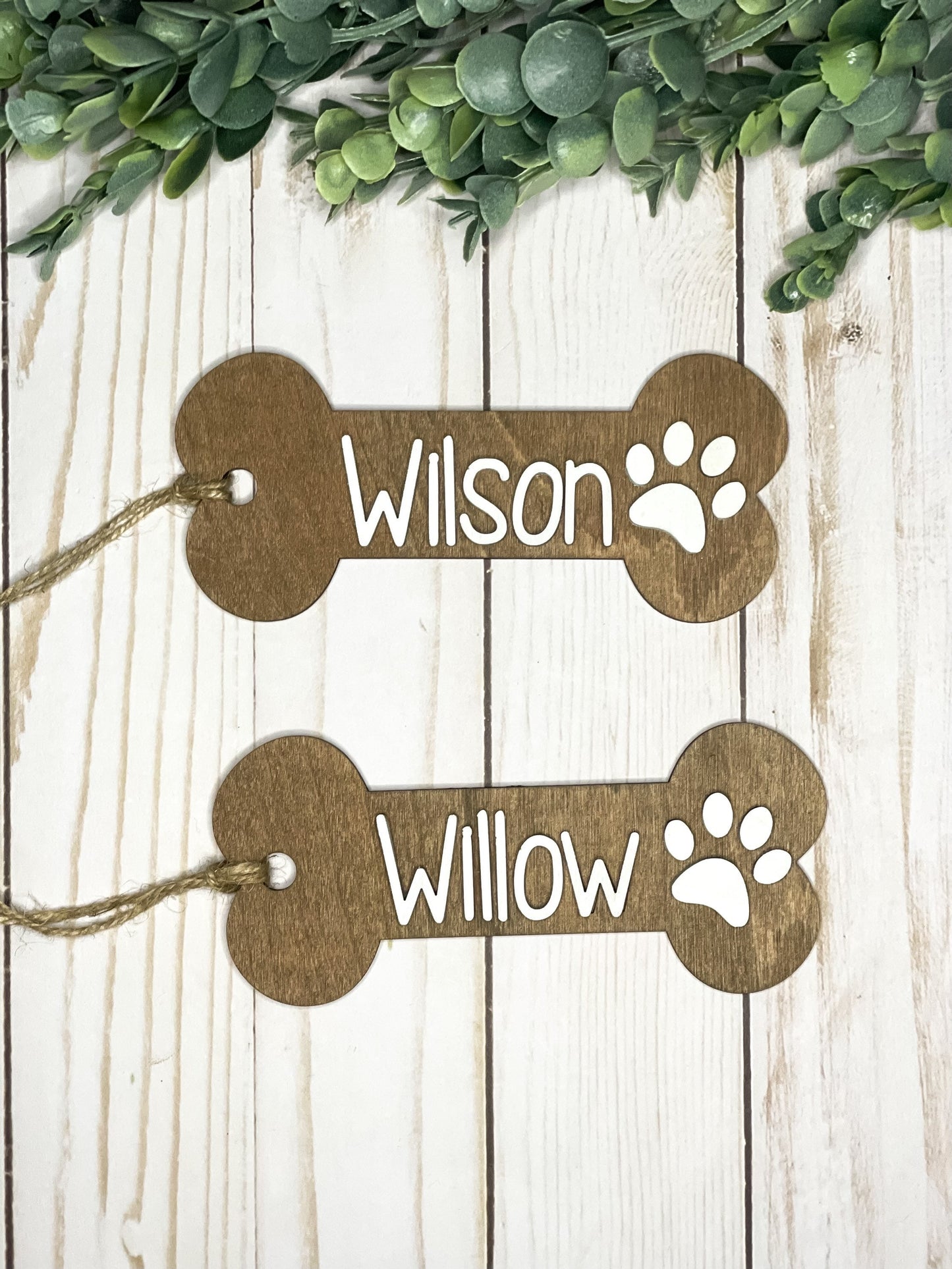 Dog Stocking Tag - Christmas Stocking Tag - Wood Dog Name Ornament - Gift Tag