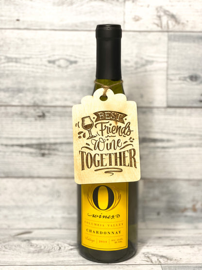 Wood Wine Tag - Spirits Tag - Hostess Gift - Housewarming - Party Favor - Wine Lover Gift - Wine Humor