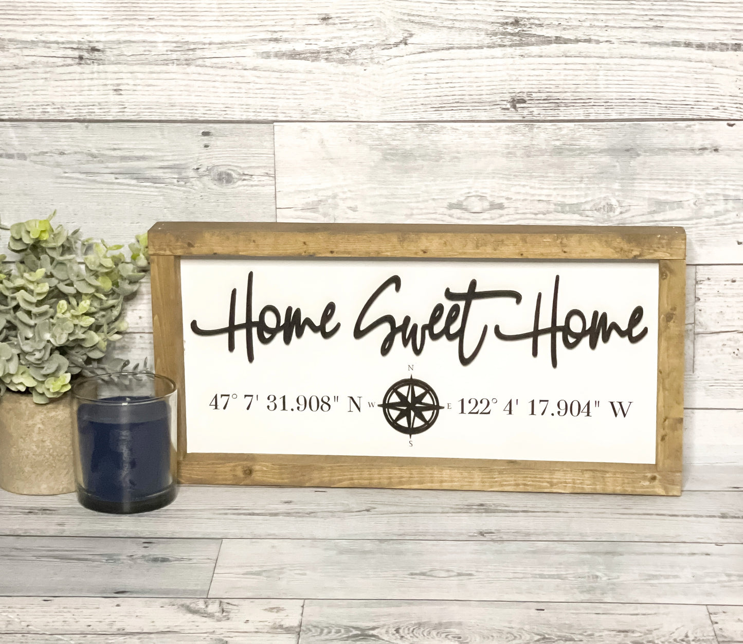 Home Sweet Home Coordinates Sign